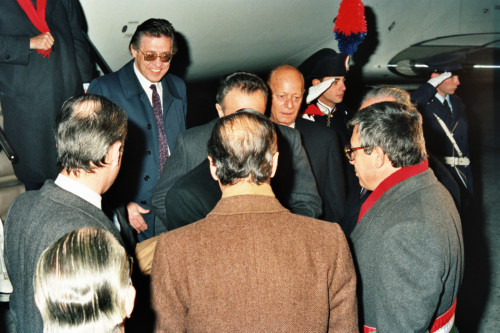 Raùl Ricardo Alfonsin - Carlo Bernini - Nereo Laroni - Giovanni Lanna - Venezia (negativo) di Ceolin, Elio (studio fotografico) (ultimo quarto XX)