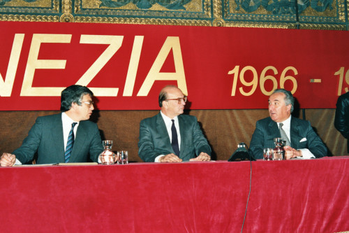 Bettino Craxi - Carlo Bernini - Nereo Laroni - Venezia (negativo) di Ceolin, Elio (studio fotografico) (ultimo quarto XX)