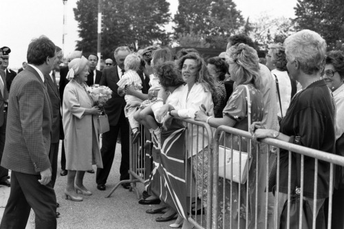 Aeroporto - Visita Regina Madre - Treviso (negativo) di Ceolin, Elio (ultimo quarto sec. XX)