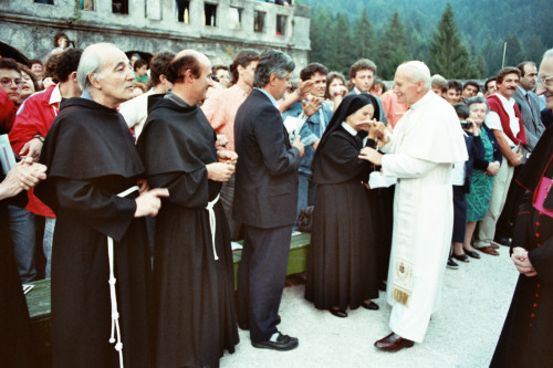 Giovanni Paolo II - Lorenzago di Cadore (negativo) di Ceolin, Elio (ultimo quarto sec. XX)