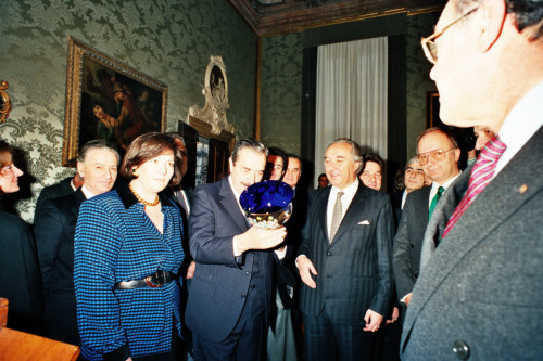 Raùl Ricardo Alfonsin - Carlo Bernini - Amalia Sartori - Venezia (negativo) di Ceolin, Elio (studio fotografico) (ultimo quarto XX)
