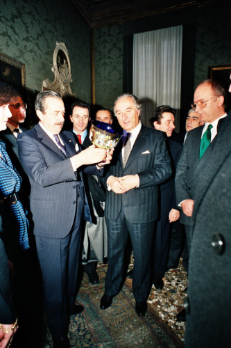 Raùl Ricardo Alfonsin - Carlo Bernini - Amalia Sartori - Venezia (negativo) di Ceolin, Elio (studio fotografico) (ultimo quarto XX)