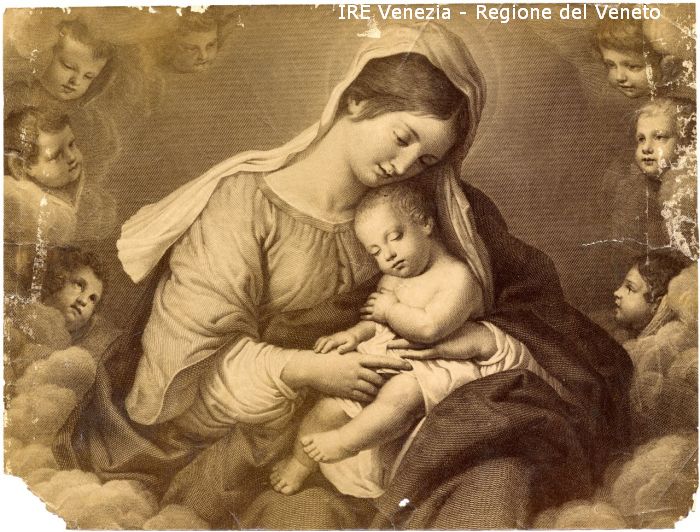 Sassoferrato, Madonna con bambino  di Salvi Giovanni Battista detto Sassoferrato, Anonimo (fine/inizio XIX/ XX)