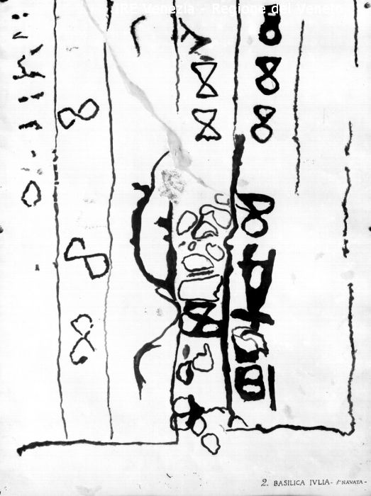 Venezia, riproduzione disegno di scavo archeologico (?)  di Filippi, Tomaso (XX)