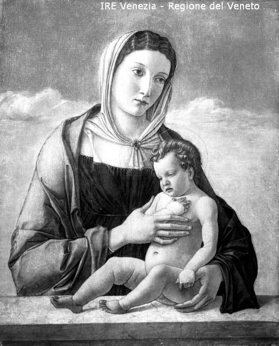 Venezia, Museo Civico, riproduzione dipinto, G. Bellini, "Madonna col Bambino"  di Filippi, Tomaso (XX)