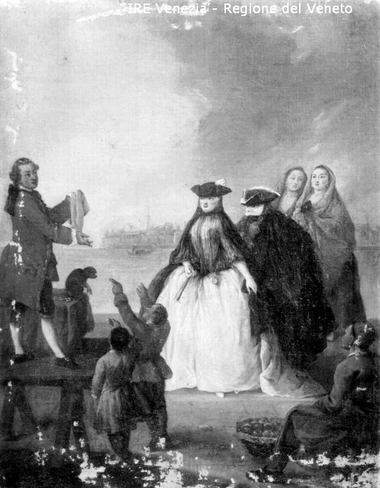 Venezia, proprietà Ravà, riproduzione dipinto, Pietro Longhi, scena  di Filippi, Tomaso (XX)