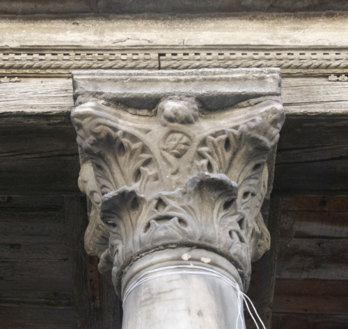 capitello, capitello corinzio - ambito culturale paleocristiano (seconda metà V-VI sec. d.C.)