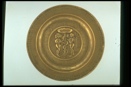 Adamo ed Eva/ motivi decorativi (piatto) - ambito Europa centrale (sec. XV)