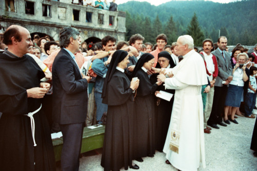 Giovanni Paolo II - Lorenzago di Cadore (negativo) di Ceolin, Elio (ultimo quarto sec. XX)