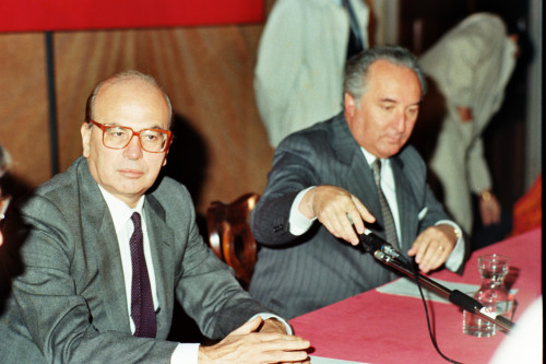 Bettino Craxi - Carlo Bernini - Venezia (negativo) di Ceolin, Elio (studio fotografico) (ultimo quarto XX)
