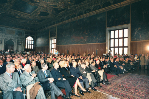 Carlo De Benedetti - Gianni Agnelli - Franco Nicolazzi - Venezia (negativo) di Ceolin, Elio (studio fotografico) (ultimo quarto XX)
