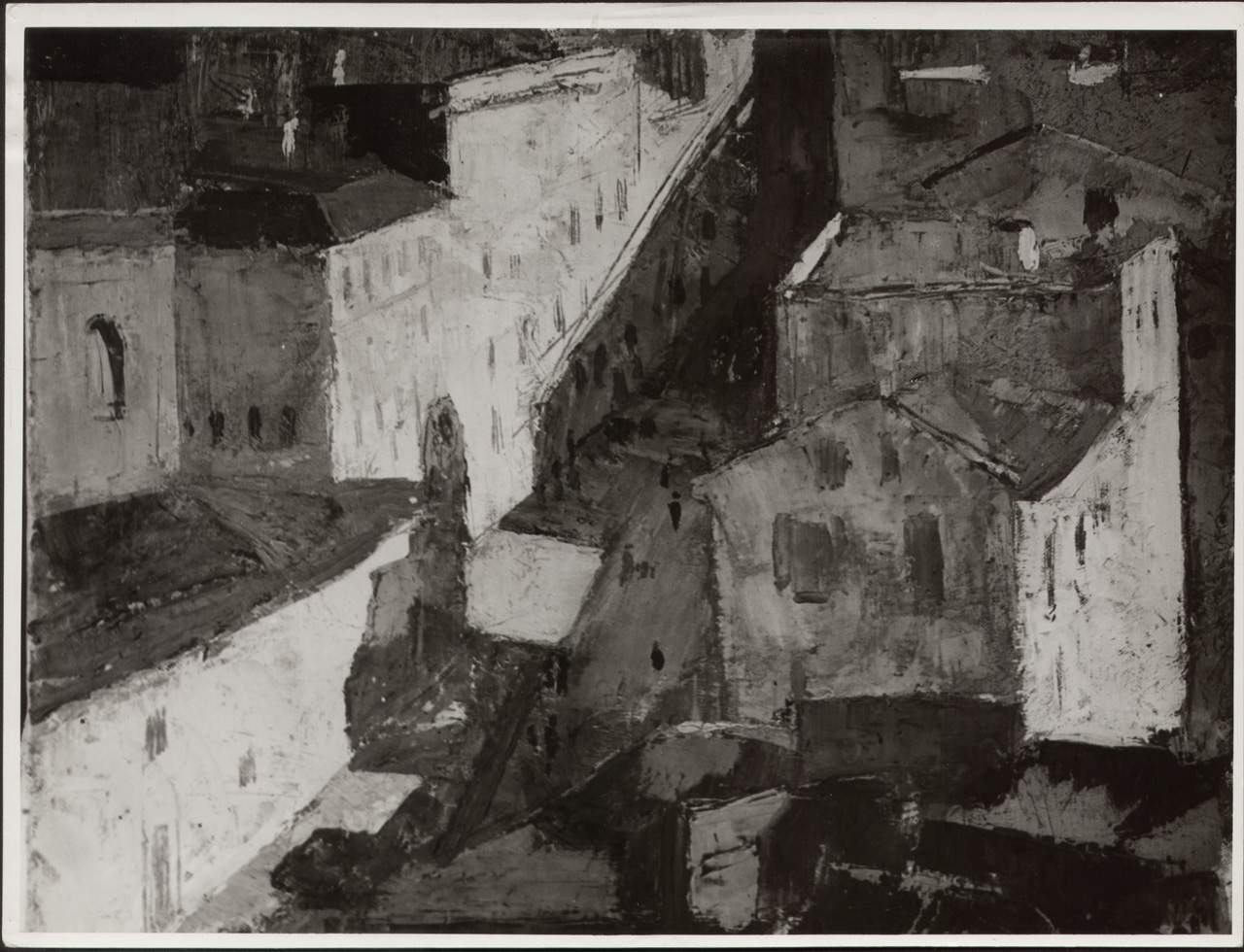 G. Breznay, Accademia d'Ungheria pittura ad olio (positivo) di Carlo Salvatori (studio fotografico) (prima metà XX)