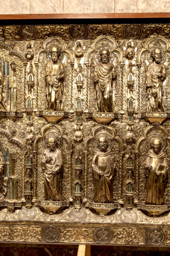Cristo; Apostoli; Santi; Angeli (PALIOTTO) - bottega veneziana (inizio sec. XV)