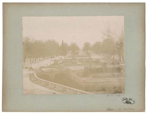 Fontane - Jardins de la Fontaine - Nîmes - Francia - 1893 (positivo) di Doin, Louis (XIX)