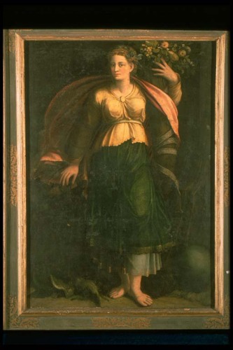 Figura allegorica: Flora o Abbondanza (dipinto) di Luteri Battista detto Battista Dossi (sec. XVI)