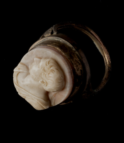 busto maschile (anello, cammeo) - glittica ottocentesca (XIX secolo)