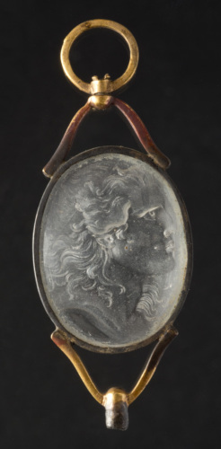 testa maschile (pendaglio, intaglio) - glittica post-antica / produzione ottocentesca (XIX secolo)