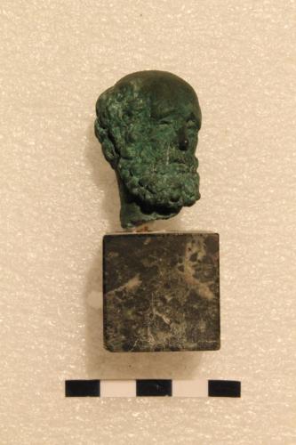 testa di filosofo (statuetta/bronzetto) - produzione di ambito presumibilmente italico (epoca romana?)