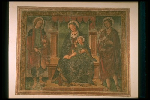 Madonna con Bambino tra i santi Rocco e Giovanni Battista (dipinto) - ambito veneto (sec. XVI)