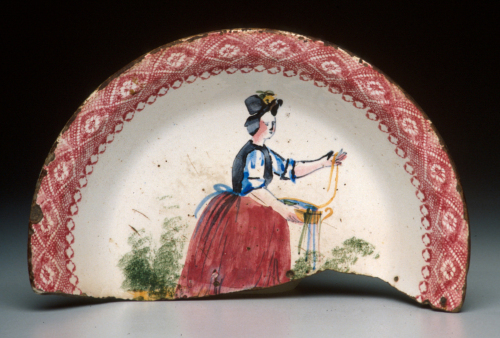 figura femminile (PIATTO - grande piatto rotondo, opera isolata) - manifattura Antonibon (seconda metà XIX)