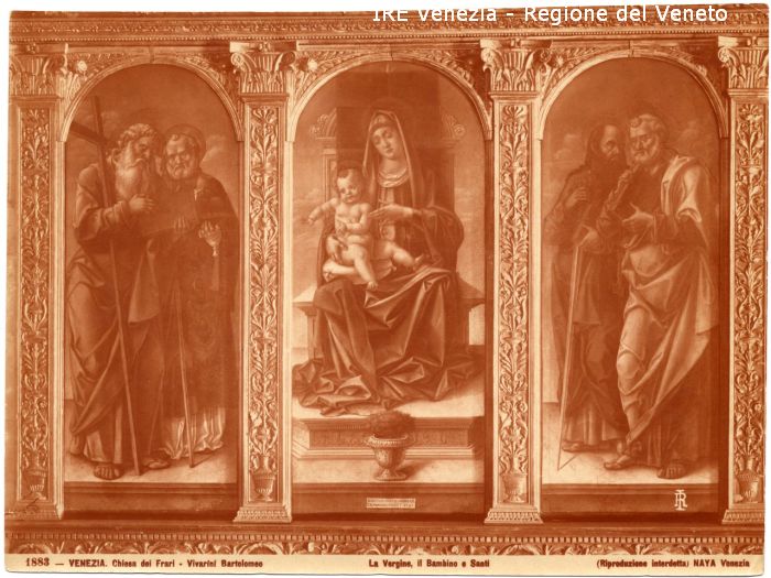 Vivarini, Bartolomeo, "La Vergine, il Bambino e Santi", 1883  di Vivarini, Bartolomeo, Naya, Carlo (ultimo quarto XIX)