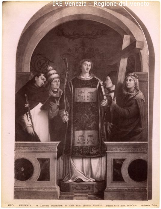 Palma il Vecchio, "S. Lorenzo Giustiniani ed altri Santi", n. 13101  di Palma il Vecchio, Anderson (stabilimento) (ultimo quarto XIX)