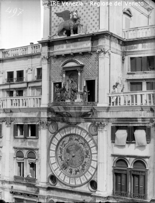 Venezia, torre dell'Orologio, particolare  di Filippi, Tomaso (XIX)