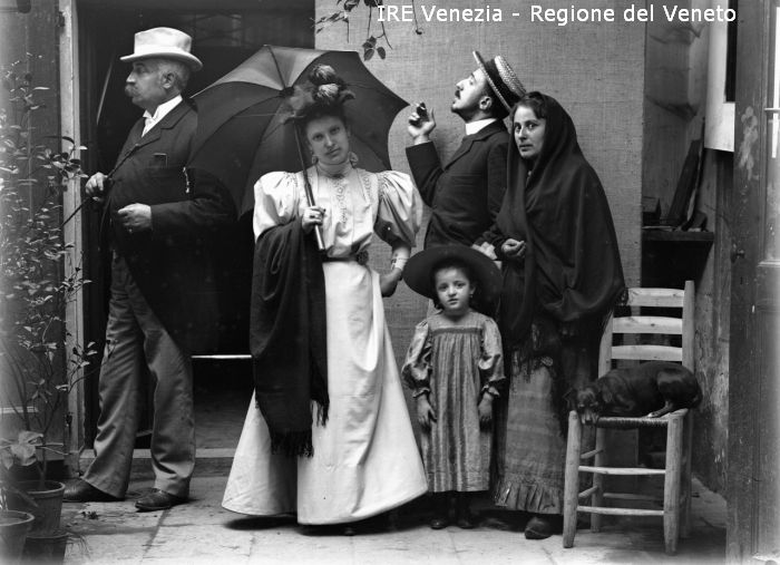 Venezia, scena con componenti della famiglia Filippi  di Filippi, Tomaso (XIX)