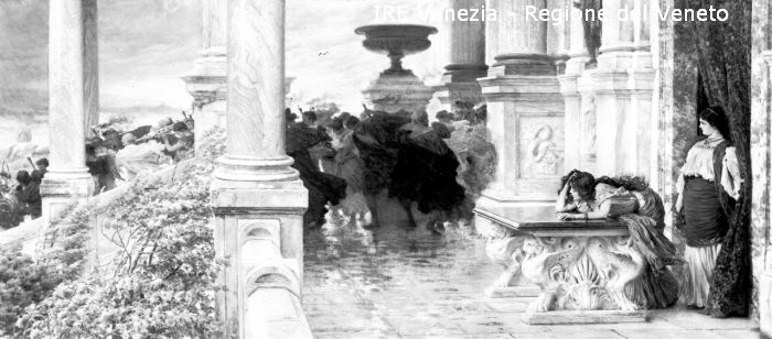 Venezia, riproduzione dipinto, Alma Tadema, "I funerali di Germanico" (?)  di Filippi, Tomaso (XX)