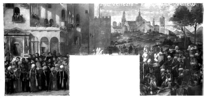 Venezia, scuola di San Marco, riproduzione dipinto, Vittore Belliniano, "Il martirio di S. Marco"  di Filippi, Tomaso (XX)