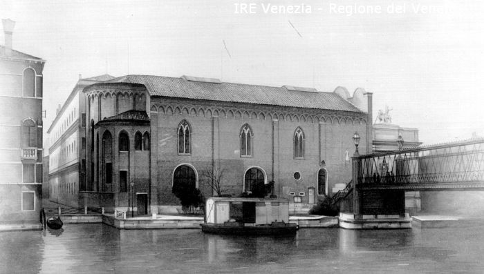 Venezia, riproduzione di stampa fotografica di dipinto, veduta zona Accademia  di Filippi, Tomaso (fine XIX)