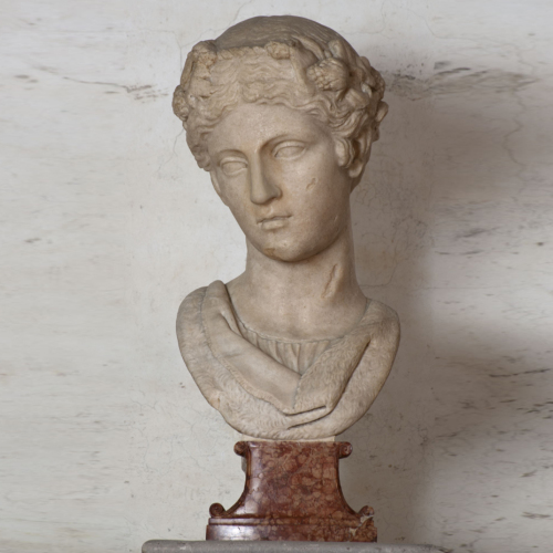 Musa (testa femminile) - ambito romano (età romana/ sec. II d.C.)