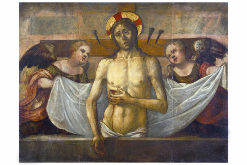 Cristo passo e angeli, Passione di Cristo (DIPINTO) di Alvise Vivarini - scuola veneta (XVI)