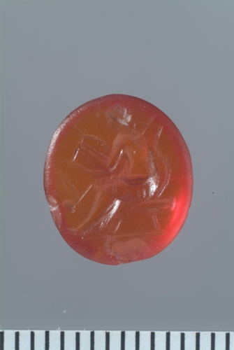 guerriero con scudo (gemma, intaglio) - glittica romana (I sec. a.C.)