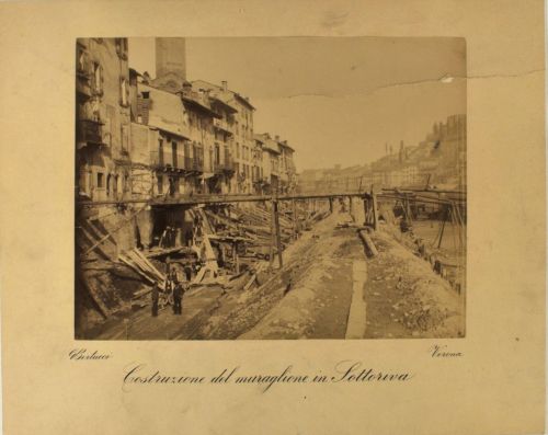 Verona - Adige (fiume) - Argini - Costruzione - 1890/94 (positivo) di Bertucci, Giuseppe (seconda metà XIX/ XX)