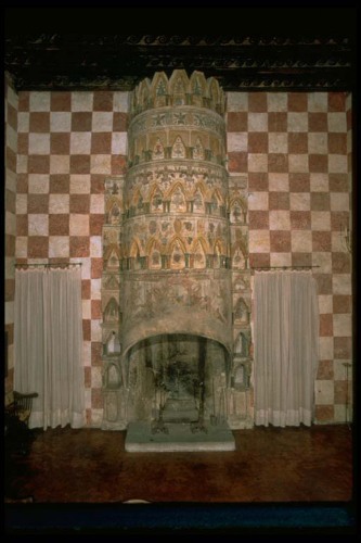 Motivi decorativi/ Figure/ Stemma della famiglia Marcello (cappa di camino) - ambito padovano, ambito veronese (?) (seconda metà sec. XIV)