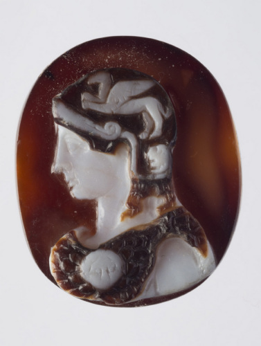 busto di Atena Minerva (gemma, cammeo) - glittica post-antica (XVI secolo d.C.)