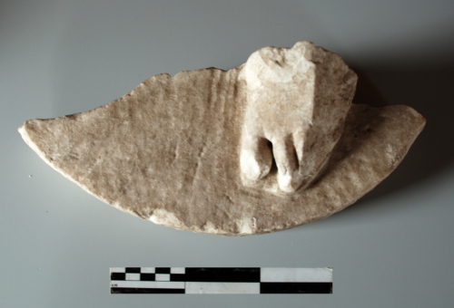 statua/ frammento, piede - ambito culturale romano/ età imperiale (sec. I d.C.)