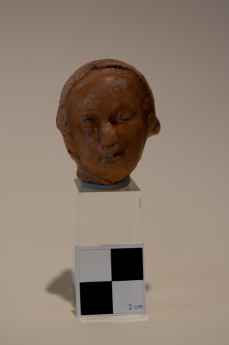 figurina fittile, testa di figurina fittile, giocattolo, ceramica acroma non rivestita - Ambito culturale rinascimentale (fine sec. XV)